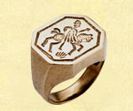 Всадник - кольцо из латуни в старославянском стиле - компания Кудесы