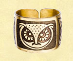 Сова - перстень металлический - украшения в древнерусском стиле - компания Кудесы