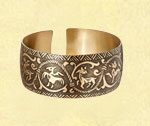 Широкий браслет со зверями из металла - древнерусские украшения - компания Кудесы